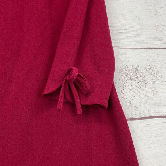 Talbots Burgundy High Neck Knee Length Dress Fully Lined size 8 - Picture 3 of 11